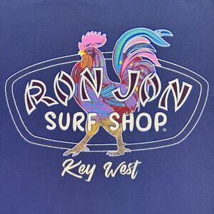 Ron Jon Surf Shop Key West Shirt Men's Size 2XL Rooster T Shirt Blue